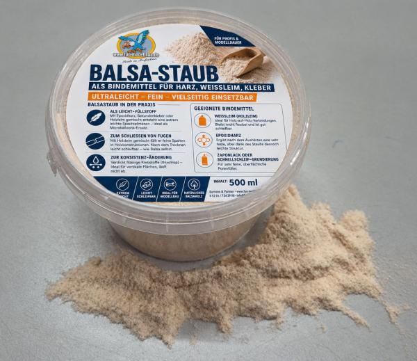 Balsa-Staub Bindemittel für Weißleim, Harz, Kleber, 500 ml