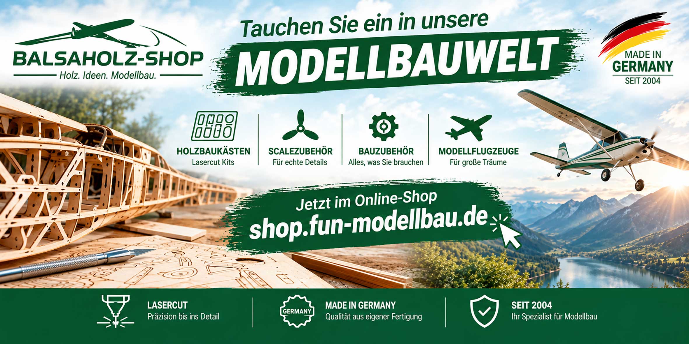 balsaholz-shop und fun-modellbau Vom Balsaholz zum Modellflugzeug in einem Klick